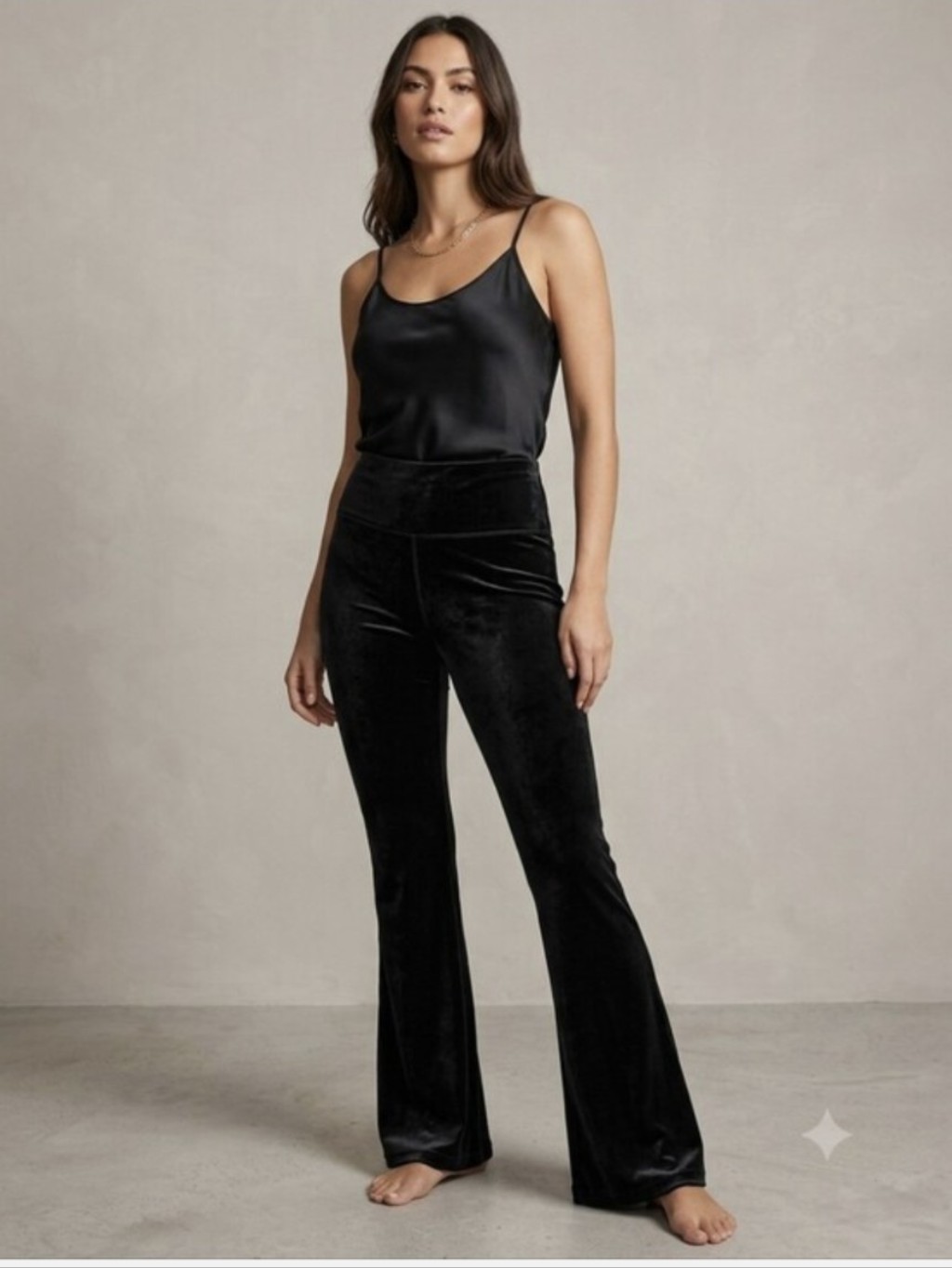 Athleta Elation Black Velvet Flare Pant Medium